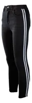 Comprar Pantalon Negro Con Rayas Blancas Jiva Jeans