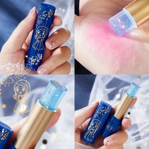 Labial Con 24k Cambia Color Con Temperatura 1pz Hidratante Color Azul Claro
