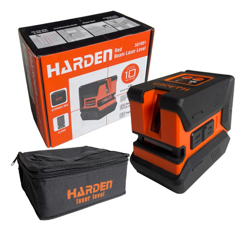 Nível À Laser Harden Linhas Cruzadas Vermelhas 10m - 581001