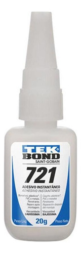 Cola Adhesiva Instantánea Profesional Incolora 721 Tek Bond