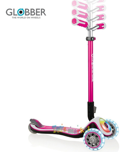 Imagen 2 de 9 de Globber Elite Lights Plegable Con Luces 4 Alturas Monopatin