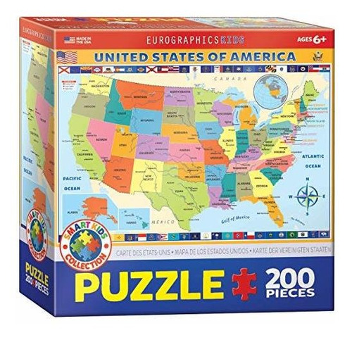 Puzzle Mapa De Ee. Uu. 200 Piezas