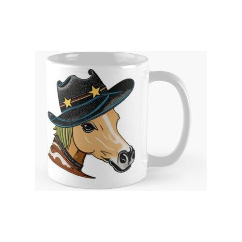 Taza Caballo Vaquero Con Sombrero De Vaquero - Blanco Calida