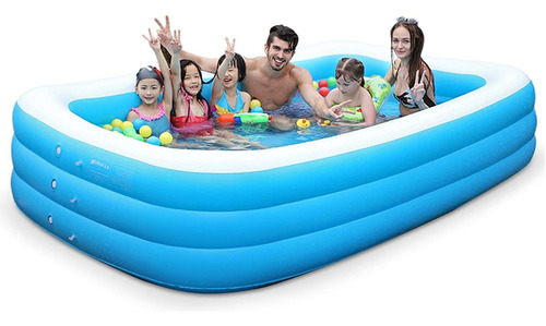 Piscina Inflable Para Niños 3mx1,85cmx60cm De 3 Rings