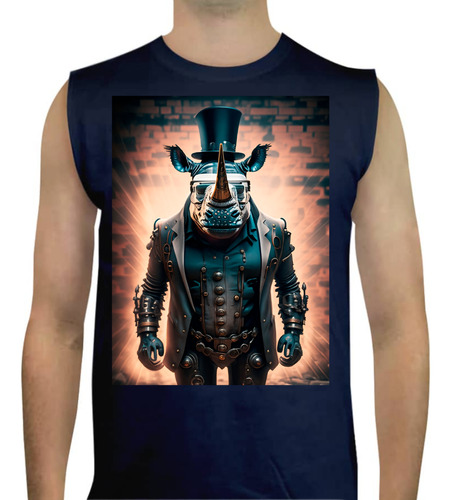 Playera Rinoceronte - Robot - Animales - Sin Manga - 02