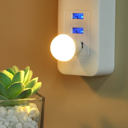 8×luz Nocturna Mini Usb Bombilla Portátil En Forma Mini
