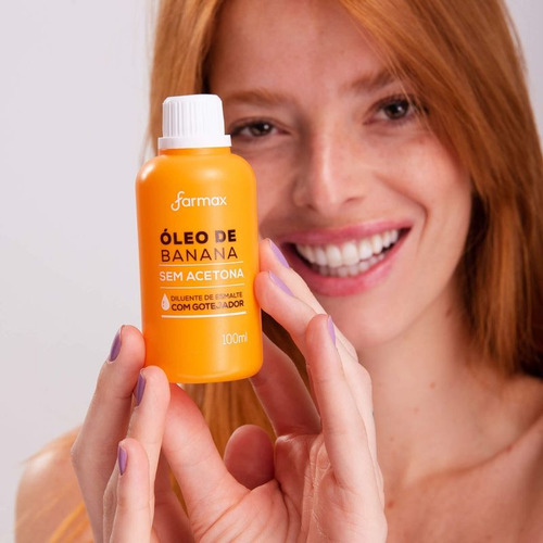 Óleo De Banana 100ml Farmax Diluente S/ Acetona C/ Gotejador