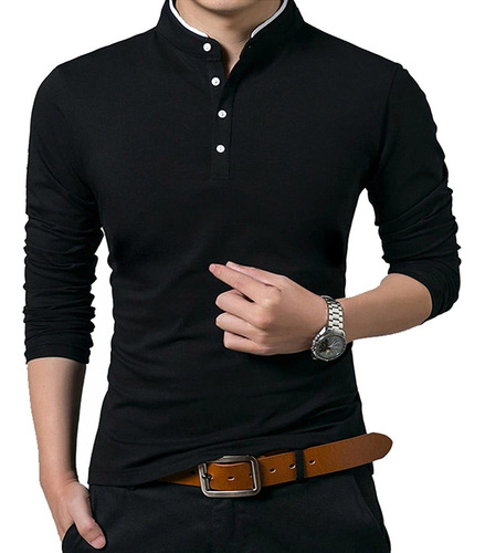 Kuyigo Camisetas De Manga Larga Para Hombre, Estilo Polo, In