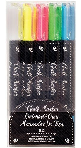 American Crafts Erasable Chalk Markers Por Un Conjunto De 5 