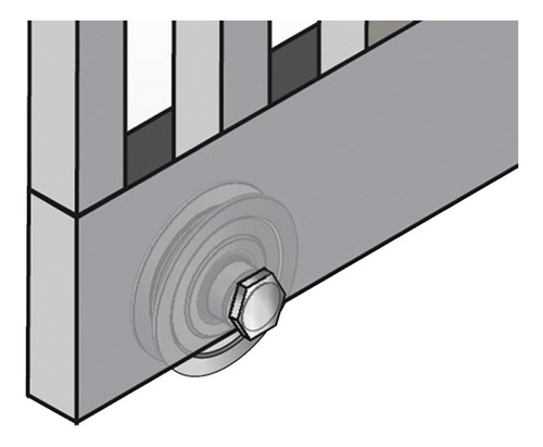 Imagen 10 de 10 de Rueda Porton Corredizo Doble Ruleman V 90 Mm Kit Instalacion