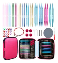 Comprar Mdoker Juego De 13 Pares De Agujas De Tejer Circulares De Al