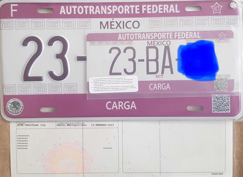 Placas Federales Cg Turismo Mrp Internacionales