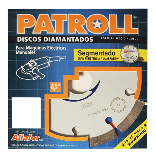 Disco Diamantado Patroll Aliafor Segmentado Ø 4,5