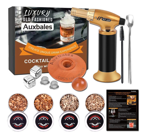 Kit Ahumador Coctel Antorcha Infusor Whisky Bourbon 4 Sabor