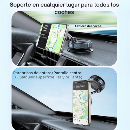 Soporte Magnético Giratorio 360° Celular Auto Y Escritorio Negro