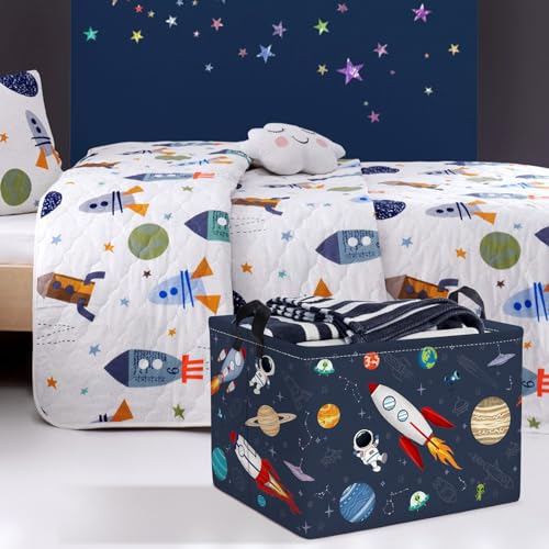 Cesta Rectangular Para Niños, Planeta Cósmico, 36l