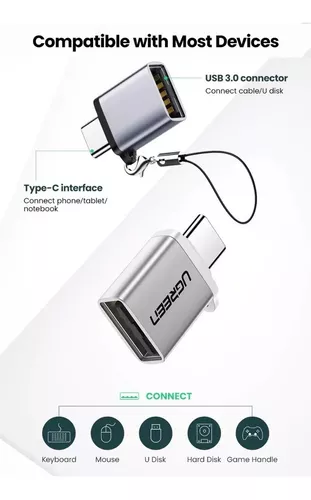 UGREEN OTG Adaptateur USB C vers USB 3.0 5Gbps OTG Câble Type C