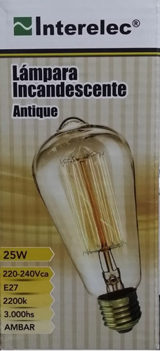 Lampara Retro Filamento Incandescente Antique 25w St64 E27