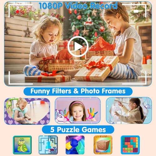 Cámara De Impresión Instantánea Prograce Kids 1080p Hd Con T