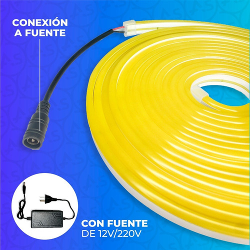 Imagen 3 de 10 de Kit Rollo Manguera 5 Mts Luces Led Neon Flexible Con Fuente