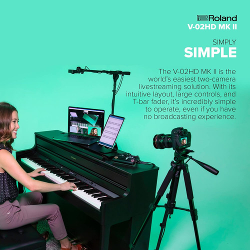Roland V-02hd Mk Ii Mezclador De Vídeo Para Streaming, Black