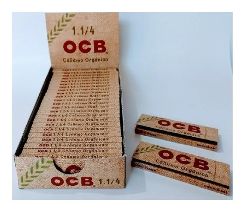  Papel Ocb Cáñamo Orgánico 1 1/4 78mm X Caja 25 Unidades