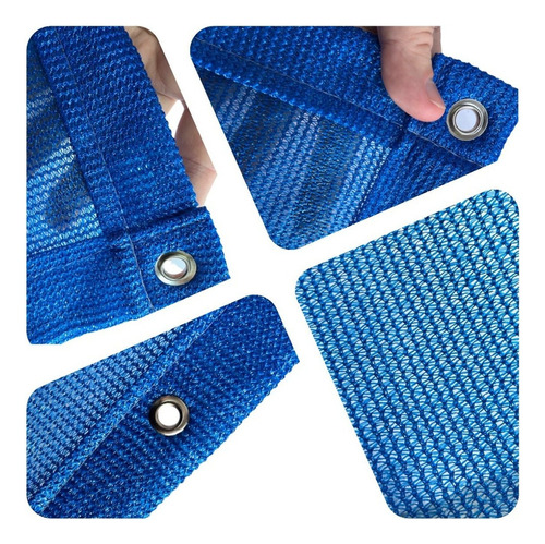Tela Sombrite Azul 80% - 15m X 15m Com Bainha E Ilhós