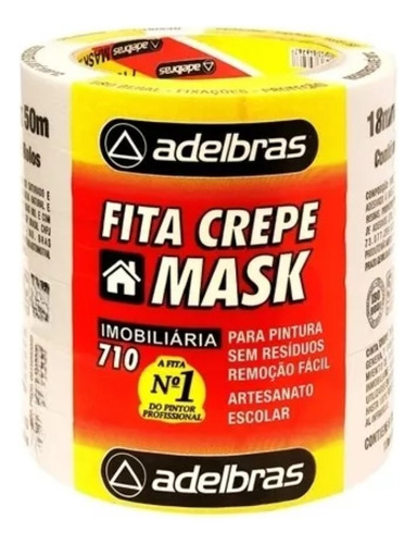 Fita Crepe 18mm X 50m Adelbras C/ 72 Rolos