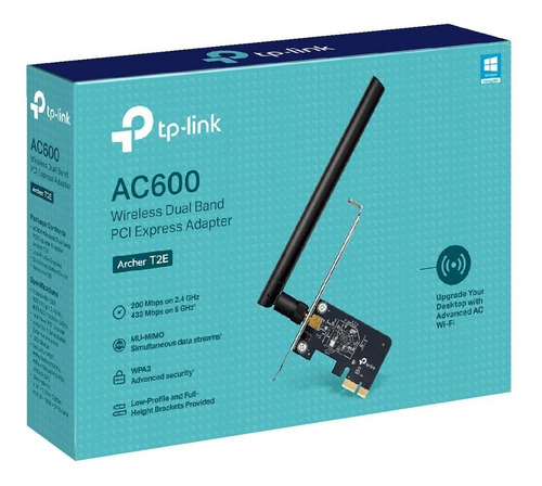 Tp Link Pci Express Wifi Banda Dual Ac600 Archer T2e Red