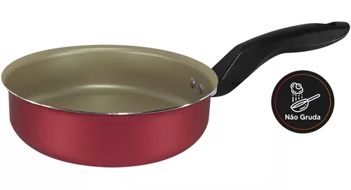 Conjunto 5 Panelas Alumínio Tampa Vidro Linha Cozinha Chicky Cor Vermelho  (Caçarolas Luxo, Panela Nova na Sua Cozinha)