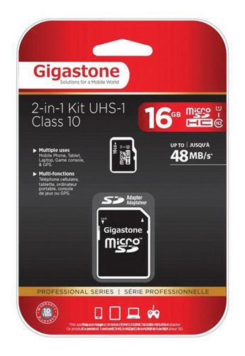 Micro Sd Gigastone 16gb Clase 10 Uhs-1 Adaptador/ Superstore