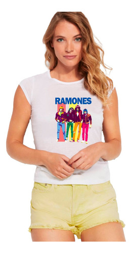 Polera Dama Verano Moda Bandas Clásicas Rock Ramones