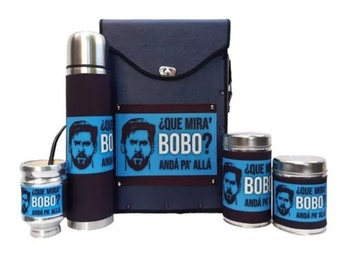 Set Matero Kit De Mate Equipo Qué Mirá Bobo Messi Fútbol