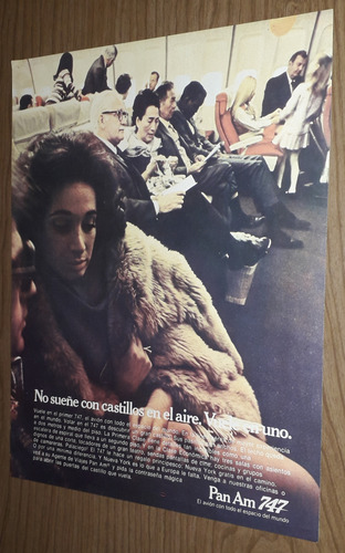 P356 Clipping Publicidad Linea Aerea Pan Am Año 1970 (Usado)