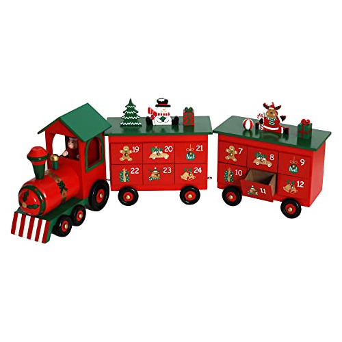 Tren De Adviento De Madera De Navidad 24 Cajones Adulto...