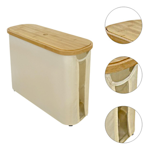 Cesta De Armazenamento De Papel, Organizador De Bege Branco