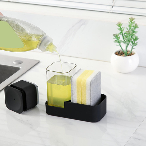 Dispensador De Jabón Para Cocina Con Soporte Para Esponja,