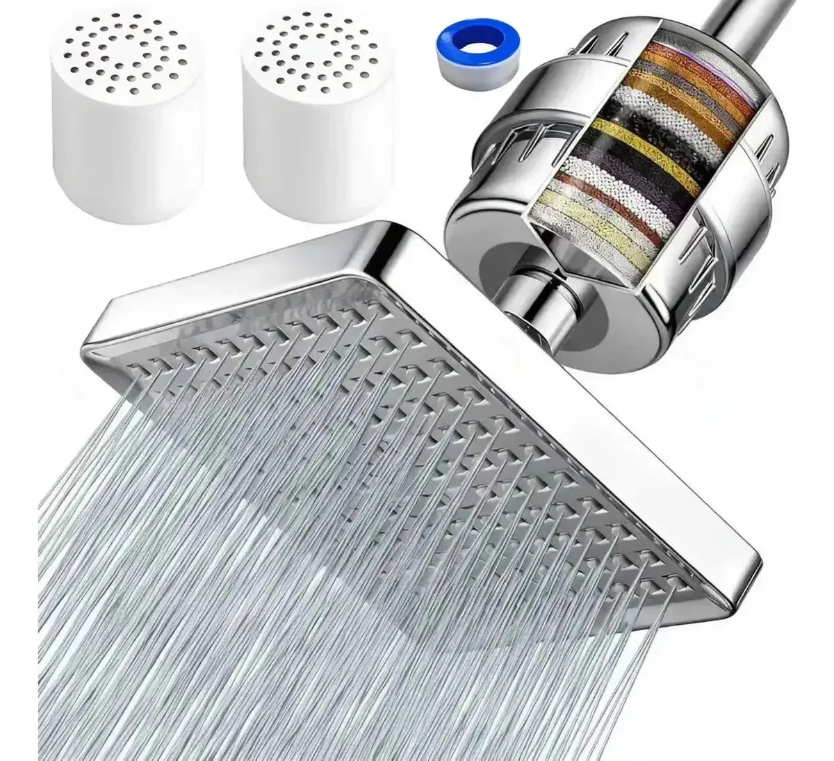regadera cuadrada,muebles para baño Regadera Con Filtro Para Eliminar Cloro Y Sustancias Nocivas,regadera de alta presion Mejorar Los Problemas De Cabello Y Piel Regalar Un Filtro 