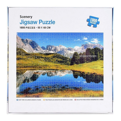 Imagen 2 de 7 de Puzzle Rompecabezas 1000 Piezas Lago Paisaje Jigsaw Scarlet