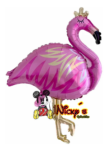 Globo De Flamingo De 73x86 Cm Metalico Fiesta Hawaiana Playa
