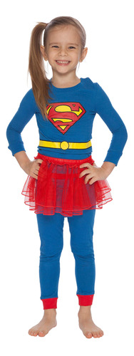 Dc Comics - Conjunto De Pijama De Tutú De Supergirl, Azul