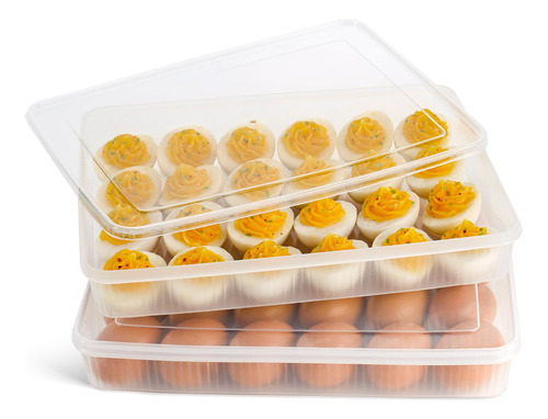 Loveinusa Recipientes Para Huevos Con Tapa, Paquete De 2 Ban