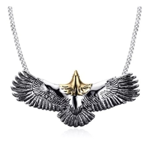 Collar Dije Aguila Metal Cadena Alas Ave 