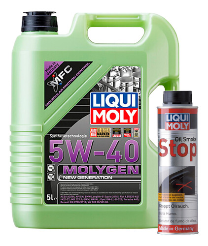 Kit Aceite 5w40 Molygen Oil Smoke Stop Liqui Moly + Obsequio