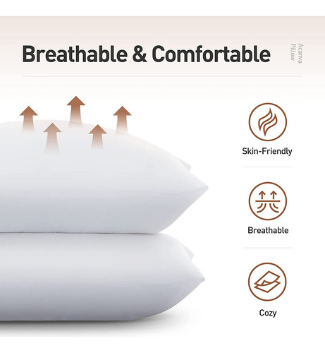 Almohadas De Cama Cómodas Y Transpirables Queen
