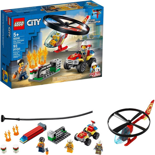 Lego City 60248 Helicóptero De Bomberos 93 Piezas