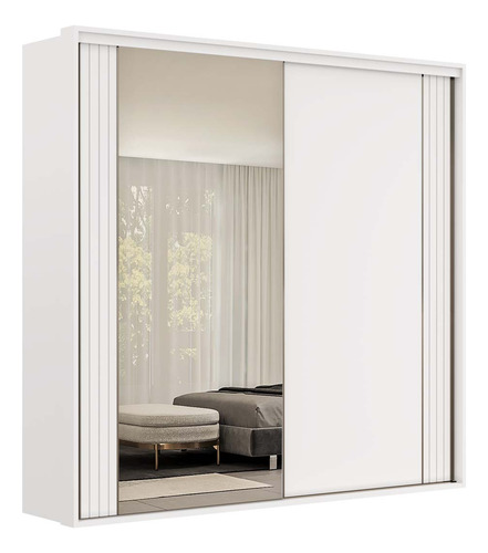 Guarda Roupa 2 Portas Com Espelho Imperium Belmax Branco