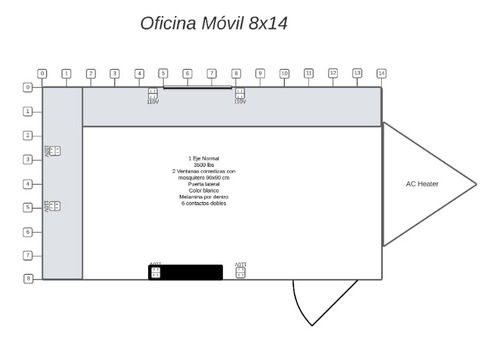 Oficina Móvil 2.40 X 4.20 Mts Caseta Móvil Camper 8x14