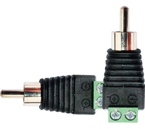 Conector Rca Macho Com Borne 100 Unidades Cftv Injetado Cor Preto