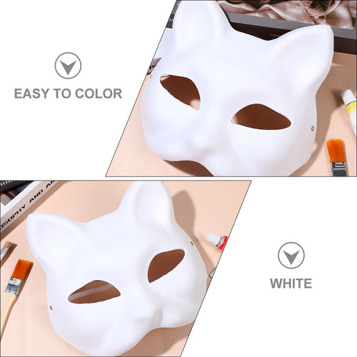 Máscara De Halloween, Máscara Blanca Decorativa, 6 Unidades